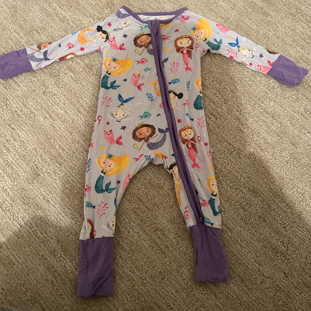 EUC Caden Lane Mermaid Convertible Zip Romper (0-3 Months)